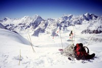 Emplacement du camp 2, matériel monté précédemment.