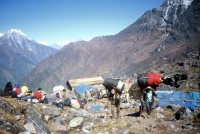 Départ de la pose du midi en montant le col